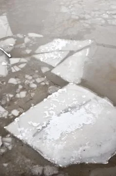 Ice floe sheets floating Foto stock