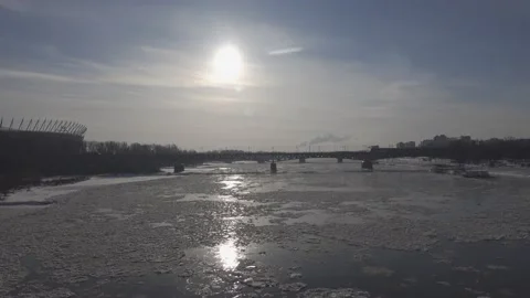 Ice Floe on Vistula Stock Footage 148441864