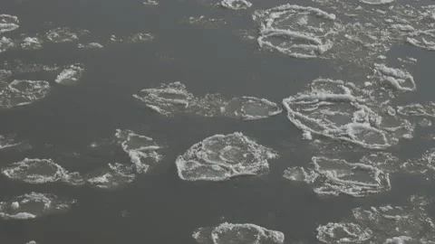 Ice floe on Vistula river Stock Footage 148114960