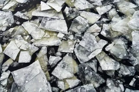 Ice floes on the river Foto stock