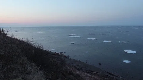 Ice Flows North Atlantic Sunset Timelapse Stock Footage 71392438