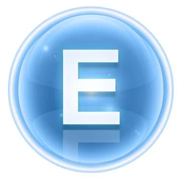 Ice font icon. letter e, isolated on white background Illustration
