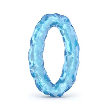 Ice font number 0 ZERO 3D Illustrazione stock