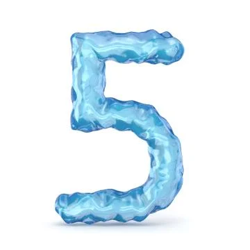 Ice font number 5 FIVE 3D イラスト素材
