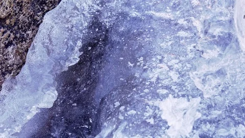 Ice formation on a river Stock Footage 72214007