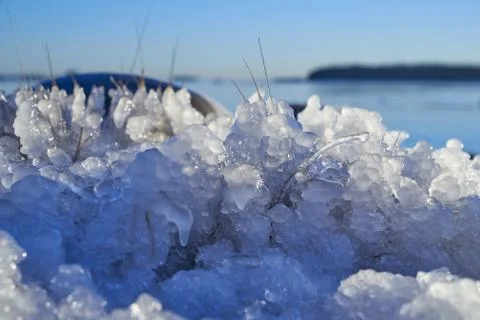 Ice formations by the Baltic Sea Stock Photos