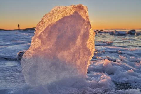 Ice formations by the Baltic Sea Stock Photos