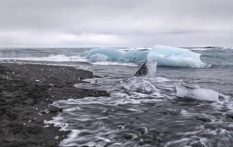 Ice Formations at Diamond Beach Stock Photos