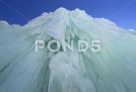 Ice formations at a frozen waterfall, tyrol, austria, europe Stock Photos