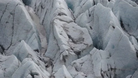 Ice formations on uneven glacier Stock Footage