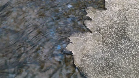 Ice-free winter stream Stock Footage 86252662