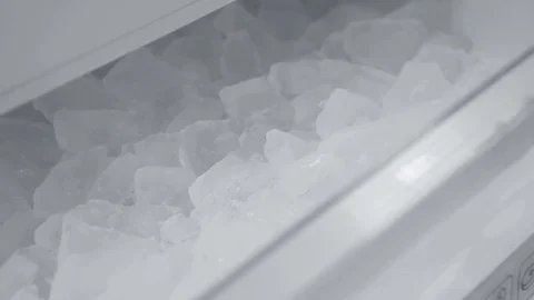 Ice in fridge in slow motion Stock Footage 73391093