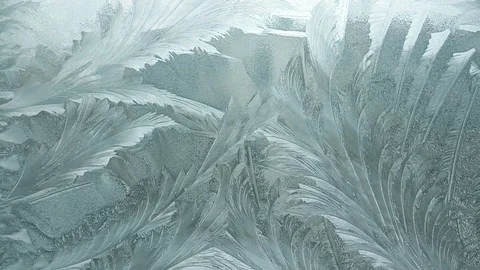 Ice on frozen window Stock Footage 70223950