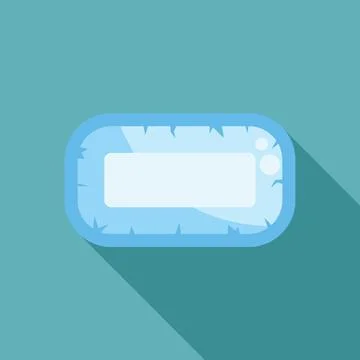 Ice game ui button with cracks showing empty space Stock Illustration