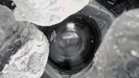 Ice gets blended up in mixer Stock Footage 254965061