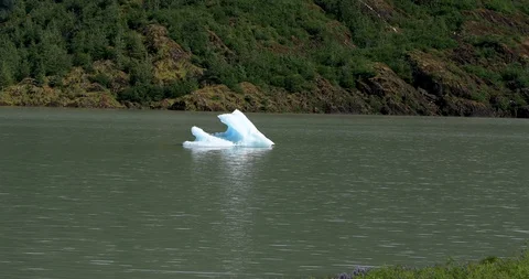 Ice from the Glacier Floating Stock Footage 93436456