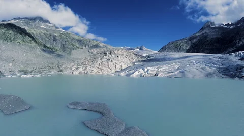 Ice glacier lake landscape. melting ice. global warming. climate change Stock Footage
