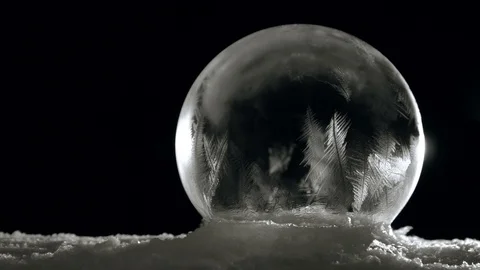 Ice globe freezing slow and brake up Stock Footage 85664334