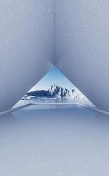 Ice ground with crack pattern, 3d rendering. Stock Illustration