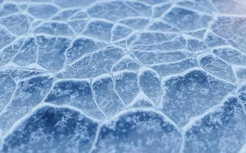 Ice ground with crack pattern, 3d rendering. Stock Illustration