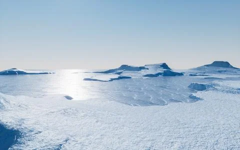 Ice ground with crack pattern, 3d rendering. Stock Illustration