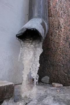 Ice in the gutter Stock Photos