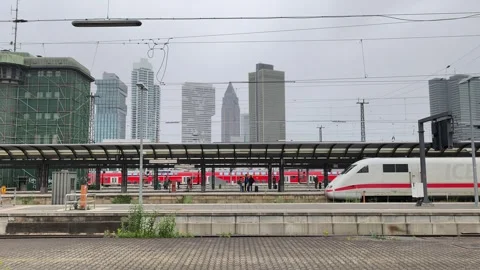 ICE High-Speed Train Arriving at Frankfurt Station Stock-Footage 341527023