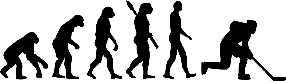 Ice Hockey Evolution Illustrazione stock