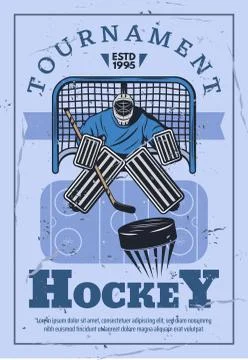 Vintage hockey icon in the old style Royalty Free Vector