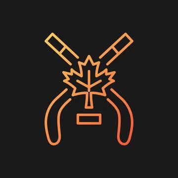 Ice hockey gradient vector icon for dark theme Illustrazione stock