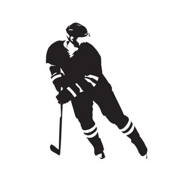 Ice hockey player, abstract vector silhouette Stock Illustration