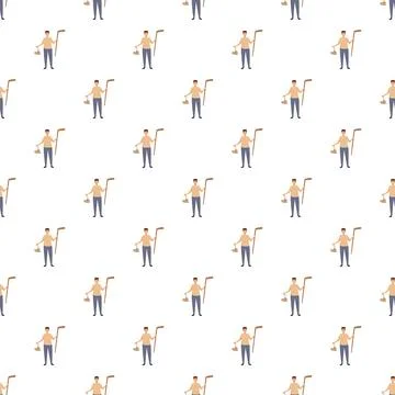 Ice hockey player seamless pattern wallpaper background 스톡 일러스트