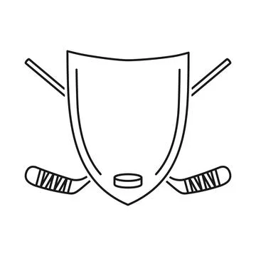 Ice Hockey Shield Logo Vector Stock Illustration