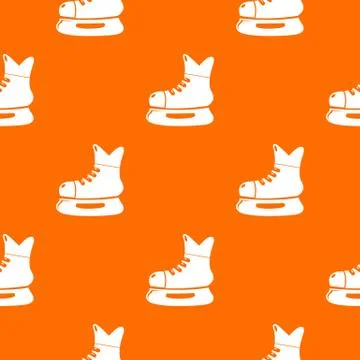 Ice hockey skate pattern vector orange Illustrazione stock
