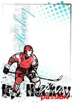 Ice hockey vector poster background Stock Illustration