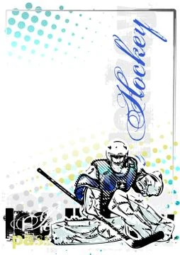 Ice hockey vector poster background Stock Illustration