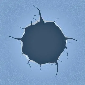 Ice hole with cracks Stock-Illustration