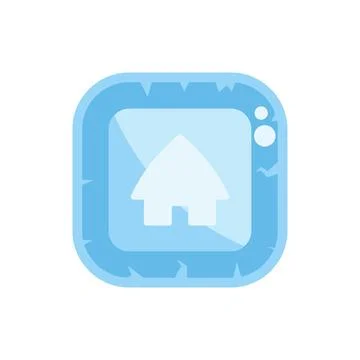 Ice home button showing smart home technology and innovation Stock Illustration