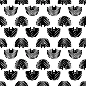 Ice igloo pattern seamless vector Illustrazione stock