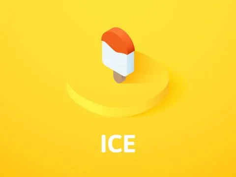 Ice isometric icon, isolated on color background Stock Illustration