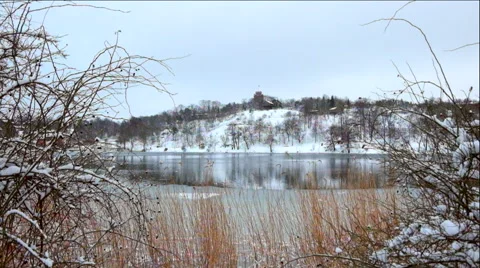 Ice on the lake Stock Footage 46510845