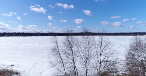 Ice on the lake Stock Footage 73743258
