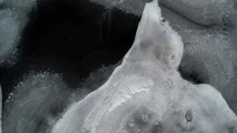 Ice lake landscape from drone view background pattern the camera moves away Stock-Footage 237687366