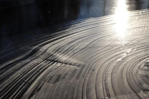 Ice Lake Lines Pattern Surface Background Texture. Wavy Drawings of Ice Lines Stock Photos