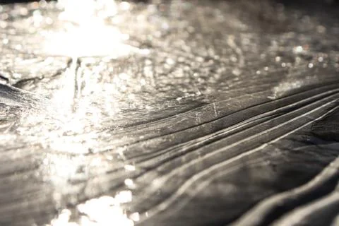 Ice Lake Lines Pattern Surface Background Texture. Wavy Drawings of Ice Lines Stock Photos