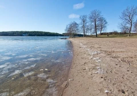 Ice on the lake Stock Photos