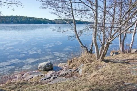 Ice on the lake Stock Photos