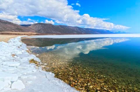 The ice on the lake Stock Photos
