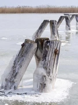 Ice on the lake Foto stock