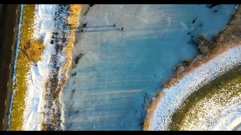 Ice lake skating Video stock 274414654